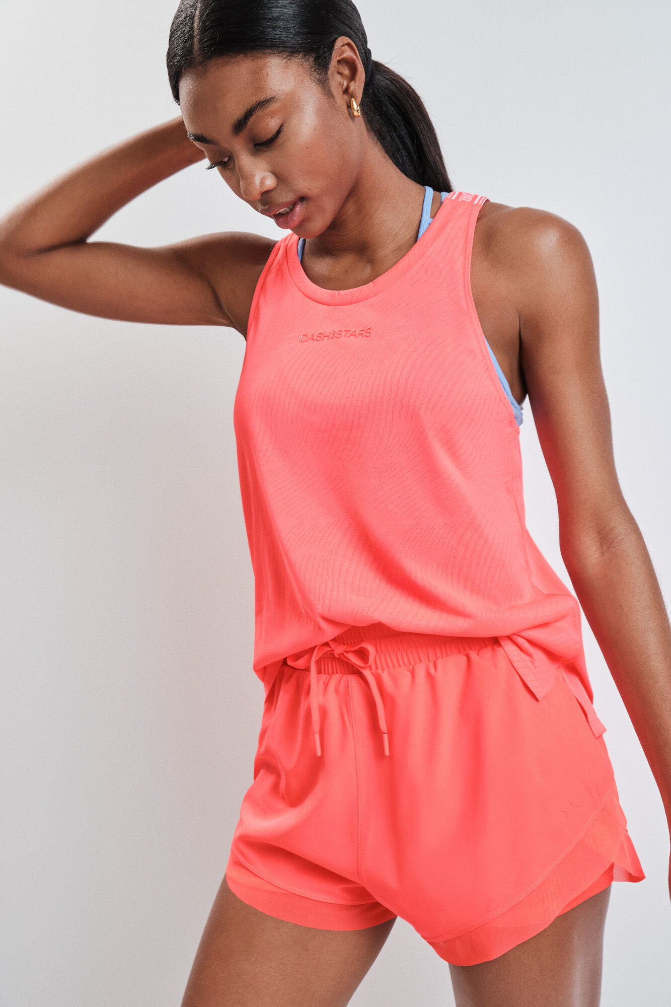 Dash and Stars Short ultra ligero de malla rojo