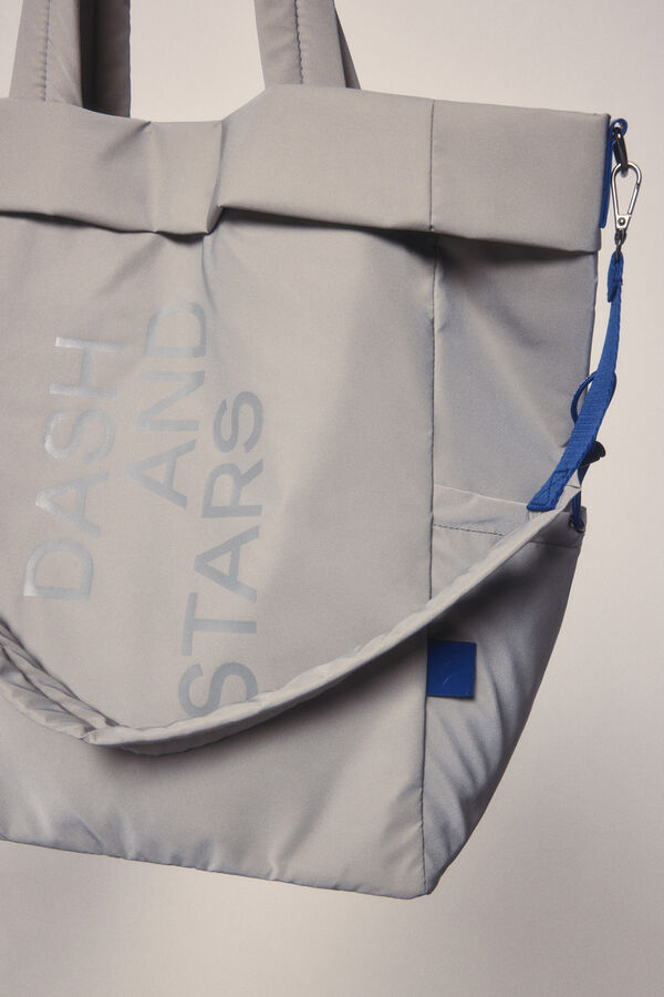Dash and Stars Bolso tote gris metalizado gris