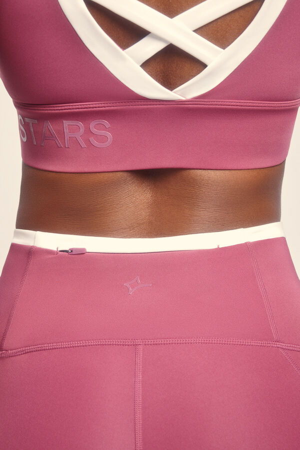 Dash and Stars Leggings 4D STRETCH crop rosa rosa
