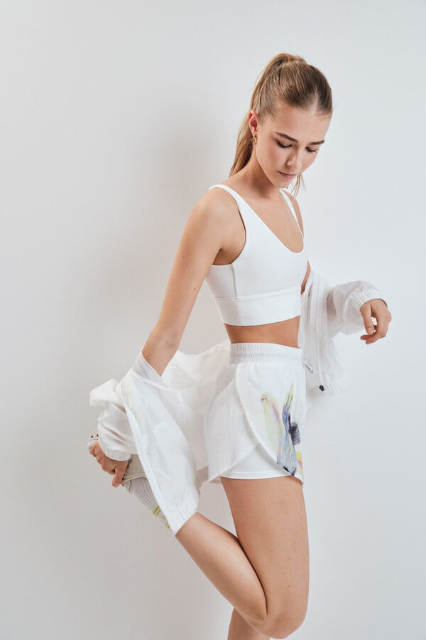 Dash and Stars Brasier deportivo crop 4D Stretch blanco blanco