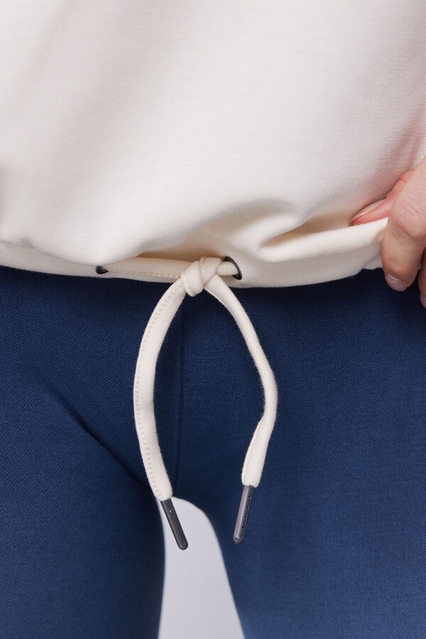 Dash and Stars Sudadera tacto suave blanca beige