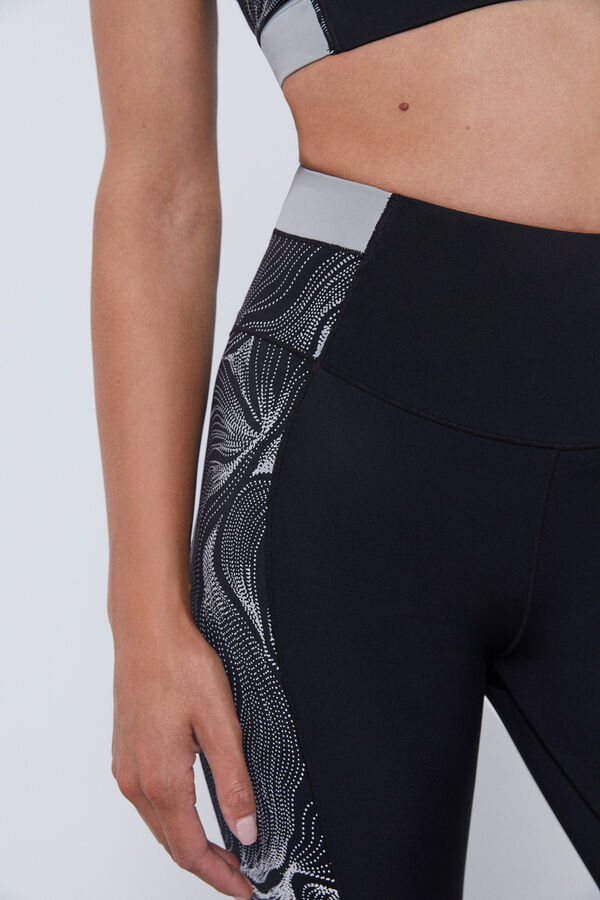 Dash and Stars Leggings crop reflectantes 4D Stretch gris