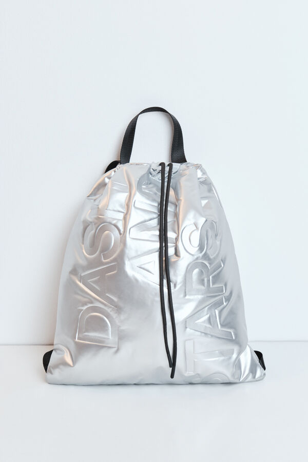 Dash and Stars Mochila metalizada acolchada gris