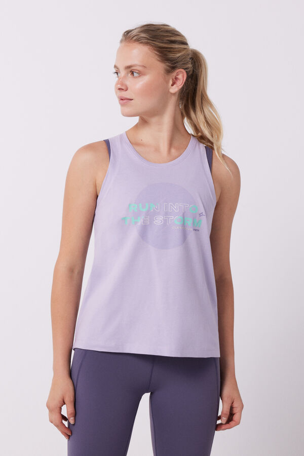 Dash and Stars Camiseta tirantes lila 100% algodón morado/lila