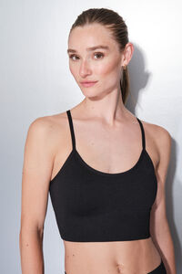 Dash and Stars Brasier deportivo negro SIN COSTURAS COMFORT