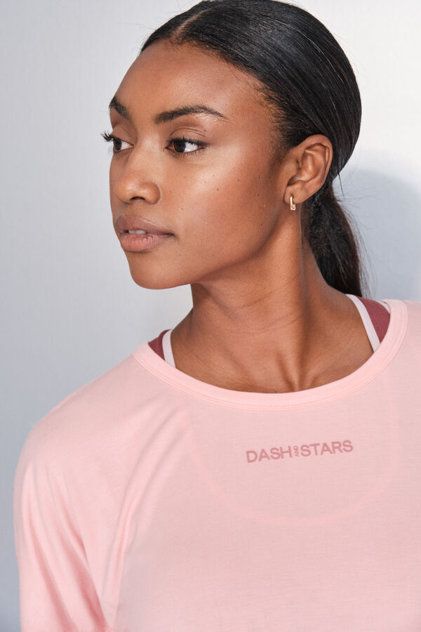 Dash and Stars Playera naranja de manga corta  rojo