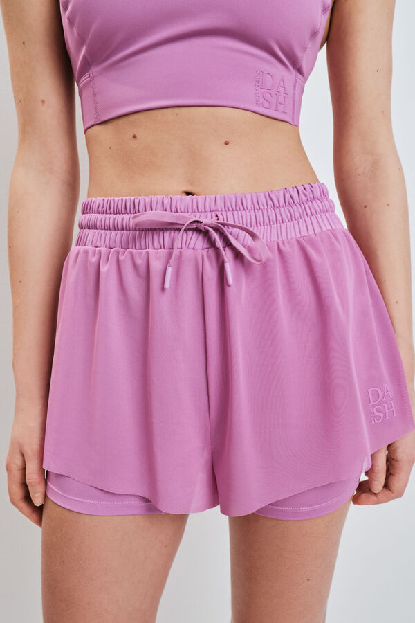 Dash and Stars Short ultra ligero de malla rosa rosa