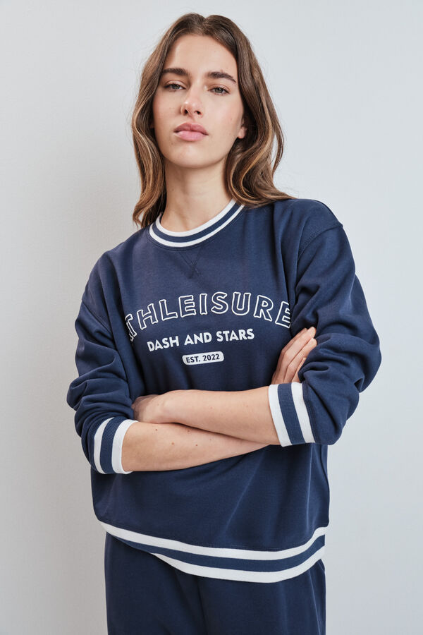 Dash and Stars Sudadera college de felpa azul azul