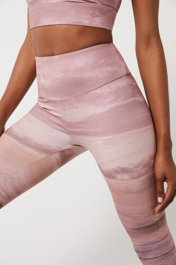 Dash and Stars Leggings crop sunset 4D Stretch marrón