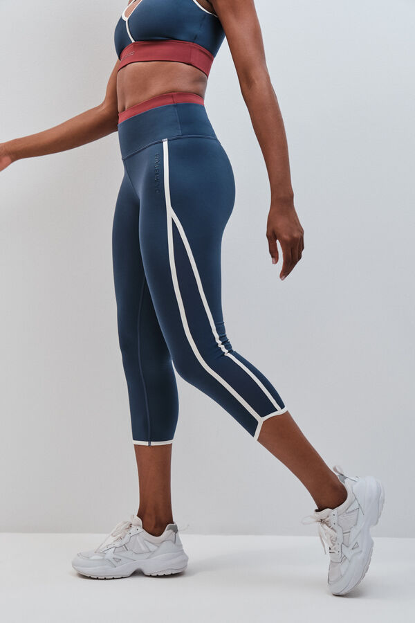 Dash and Stars Leggings crop 4D STRETCH azul oscuro azul