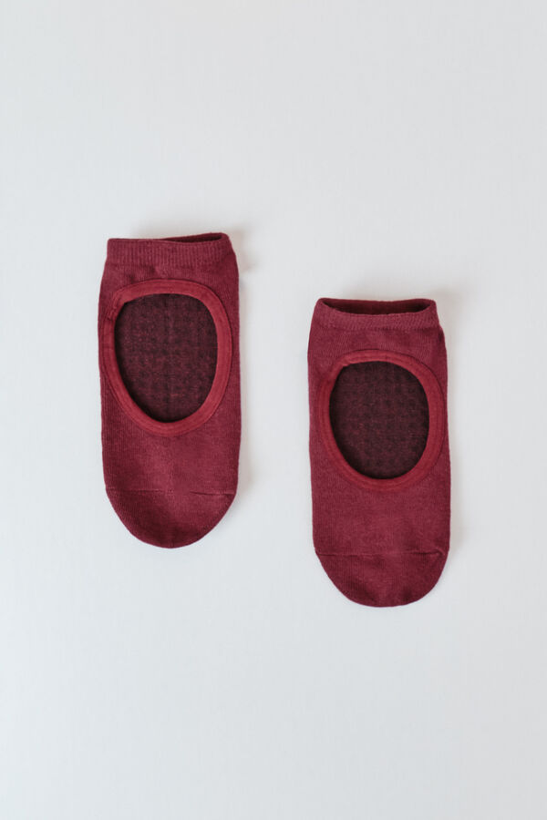 Dash and Stars Calcetines estilo zapatilla de ballet de algod&oacute;n vino p&uacute;rpura