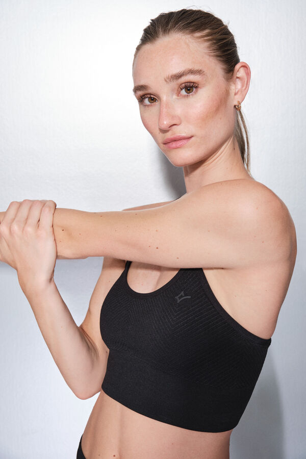 Dash and Stars Brasier deportivo negro SIN COSTURAS COMFORT negro