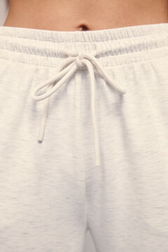 Dash and Stars Pantalón recto ancho tacto suave gris beige
