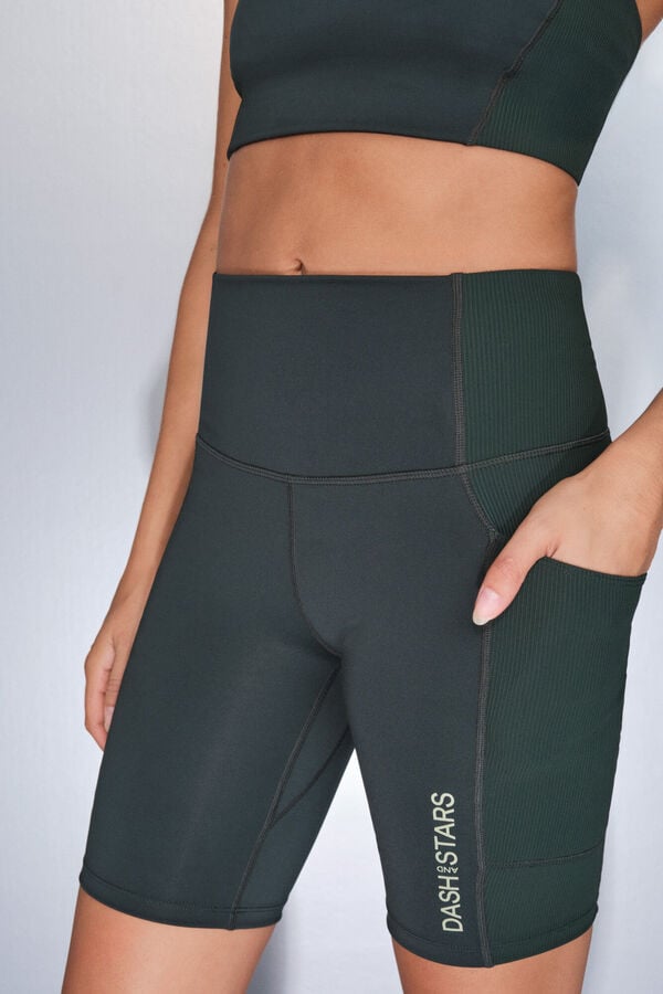 Dash and Stars Pantalón legging de ciclismo 4D STRETCH verdes verde