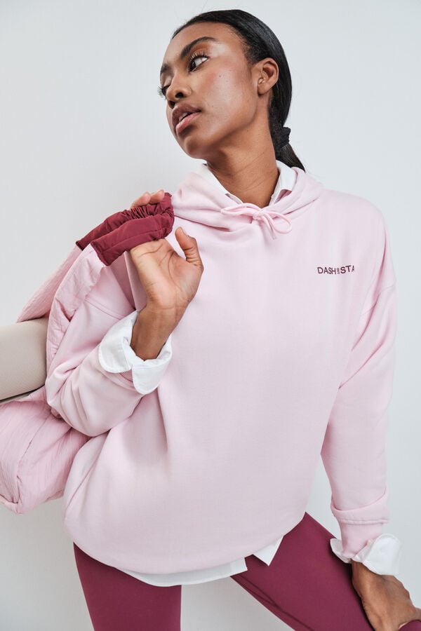 Dash and Stars Sudadera de algod&oacute;n afelpado rosa rosa