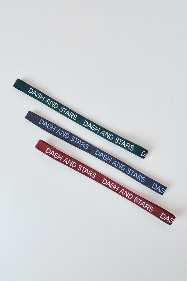 Dash and Stars Pack 3 diademas el&aacute;sticas con logo verde