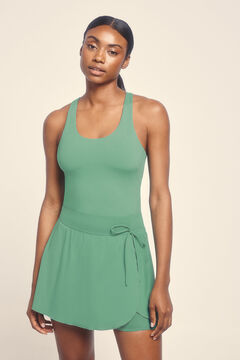 Dash and Stars Falda microfibra verde malla interior verde