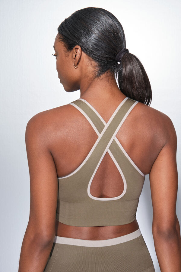 Dash and Stars Brasier deportivo caqui SEAMLESS COMFORT verde