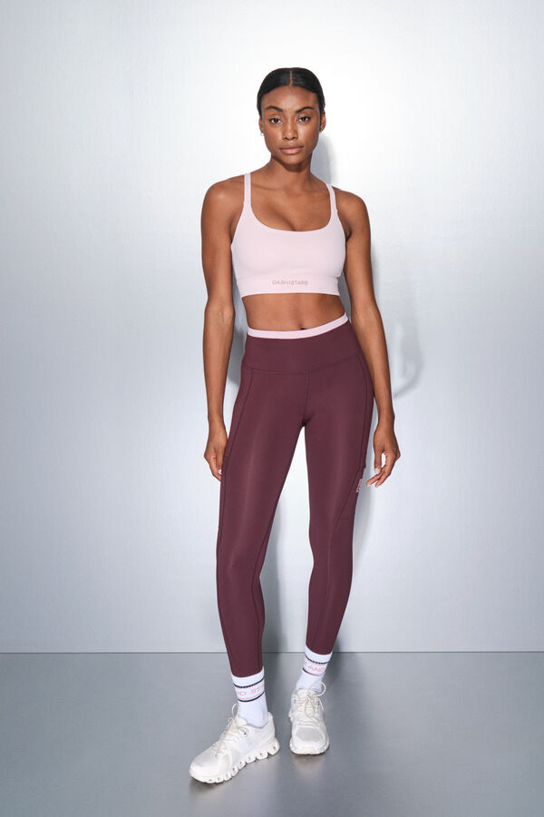 Dash and Stars Pantal&oacute;n legging THERMAL morados rosa