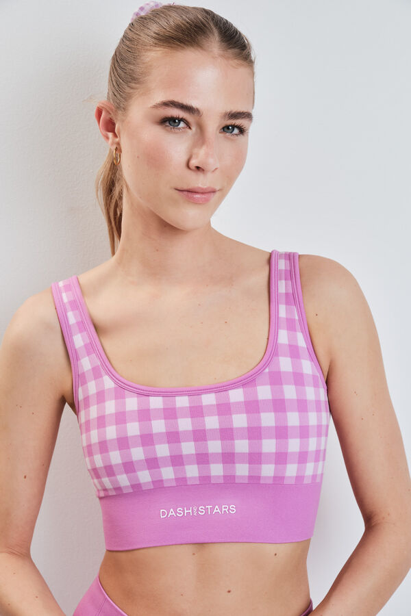 Dash and Stars Brasier deportivo SEAMLESS COMFORT vichy rosa rosa