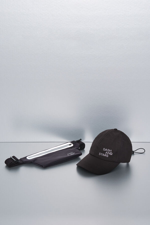 Dash and Stars Gorra técnica ajustable con logo negro negro