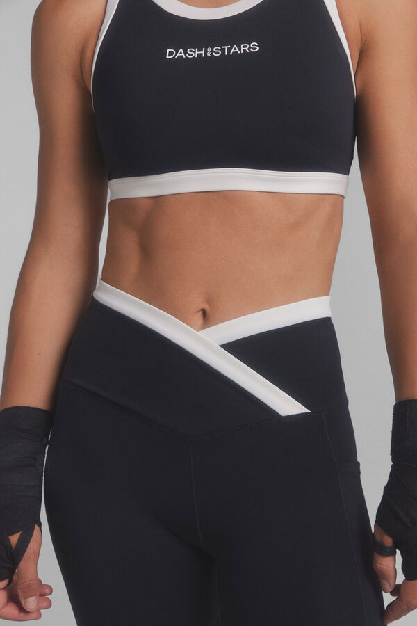 Dash and Stars Leggings 4D STRETCH negro. negro
