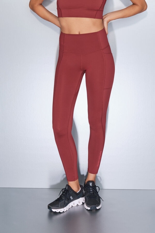 Dash and Stars Pantal&oacute;n legging tobilleros color granate 4D STRETCH burdeos