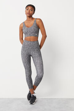 Dash and Stars Leggings crop estampado gris 4D Stretch gris