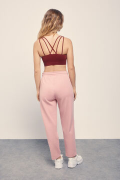 Dash and Stars Pantalón recto felpa piqué rosa rosa