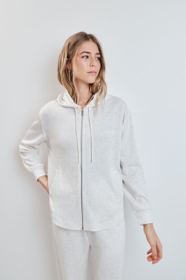 Dash and Stars Chamarra con capucha de viscosa suave gris gris