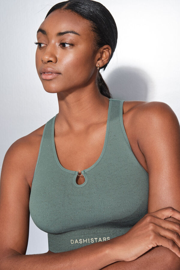 Dash and Stars Brasier deportivo verde SEAMLESS COMFORT verde