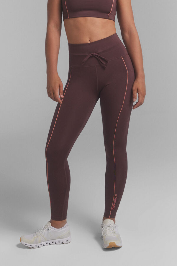 Dash and Stars Leggings 4D STRETCH granate. púrpura