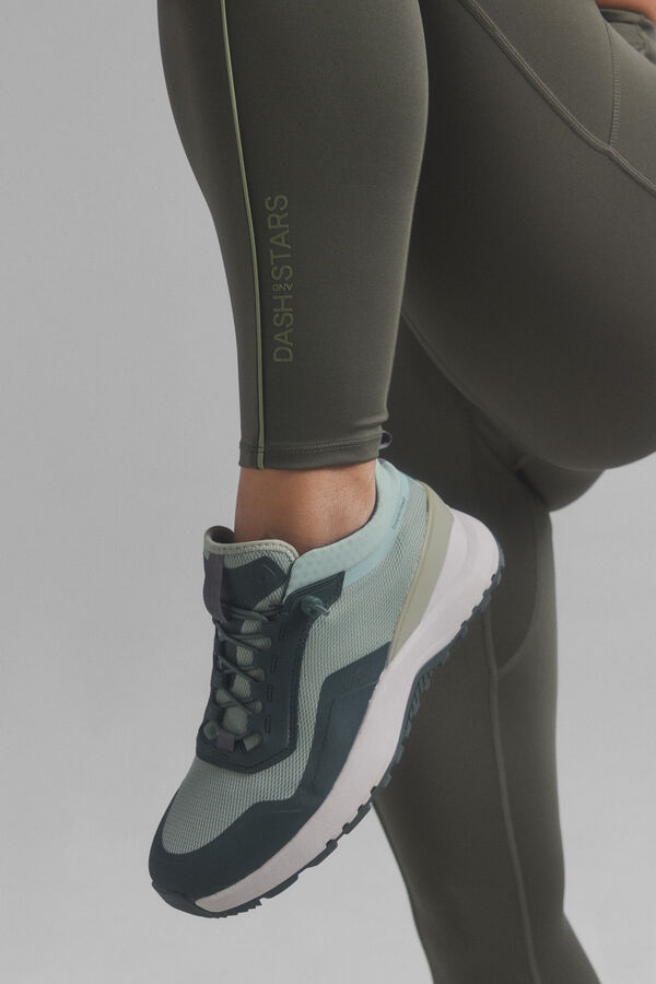 Dash and Stars Leggings 4D STRETCH kaki oscuro. beige