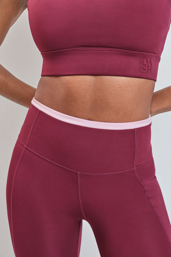 Dash and Stars Leggings capri 4D STRETCH vino p&uacute;rpura