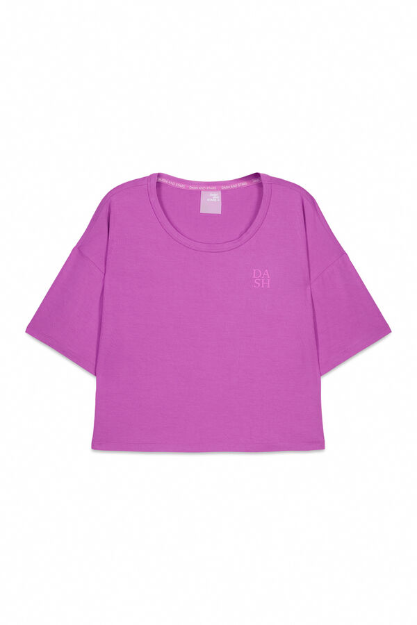 Dash and Stars Playera manga corta extra suave rosa rosa