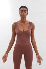 Dash and Stars Playera tirantes marrón SEAMLESS COMFORT