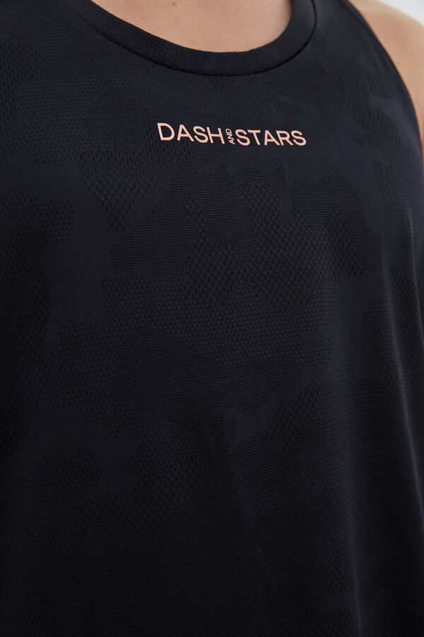 Dash and Stars Playera tirantes halter negro negro