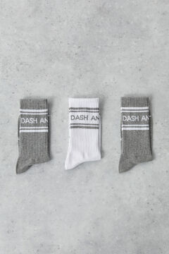 Dash and Stars Pack 3 calcetines altos técnicos algodón blanco
