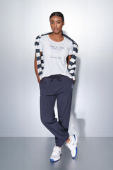 Dash and Stars Pantal&oacute;n jogger largo de algod&oacute;n azul