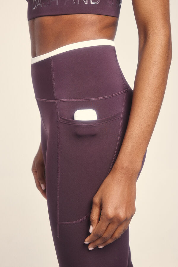 Dash and Stars Leggings 4D STRETCH pirata morado rosa