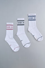 Dash and Stars Calcetines técnicos de algodón negro con logo blanco