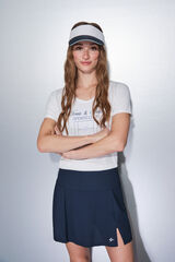 Dash and Stars Falda de microfibra azul con interior de malla azul