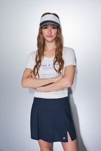 Dash and Stars Falda de microfibra azul con interior de malla