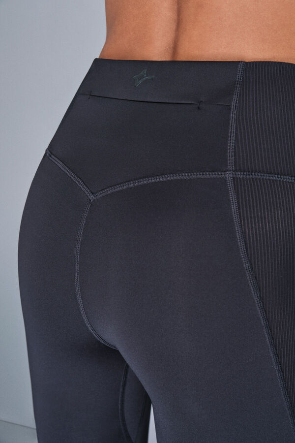 Dash and Stars Pantalón legging negros elásticos 4D hasta el tobillo negro