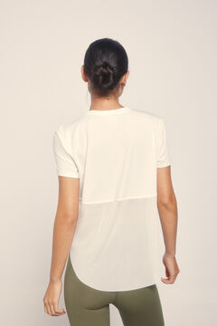 Dash and Stars Camiseta manga corta espalda mesh beige