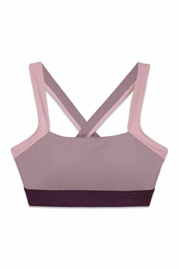 Dash and Stars Brasier deportivo 4D Stretch color block rosa rosa