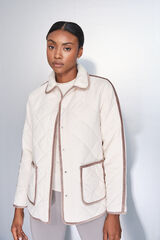 Dash and Stars Chamarra acolchada de rombos beige beige