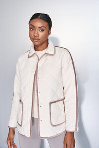 Dash and Stars Chamarra acolchada de rombos beige