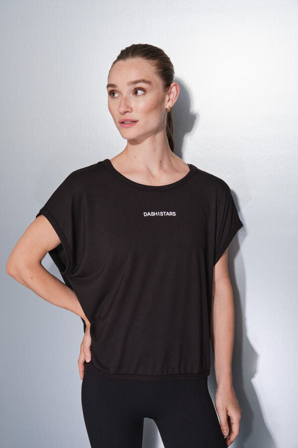 Dash and Stars Playera negra de tejido extra suave negro