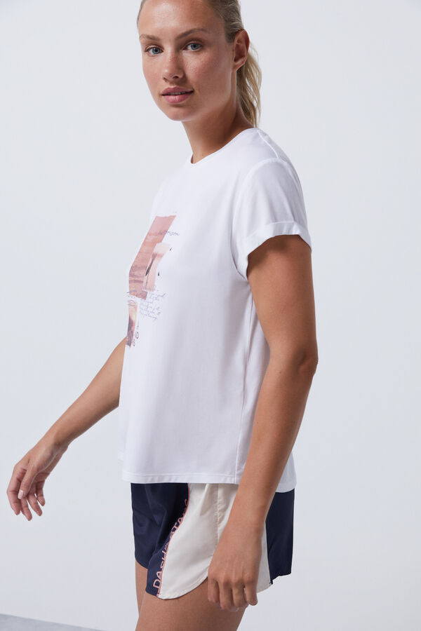 Dash and Stars Camiseta fluida modal beige